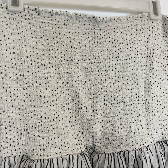 RAG & BONE Aster Pinstripe Strapless Dress smocked top cotton viscose pocket XS - Picture 2 of 7